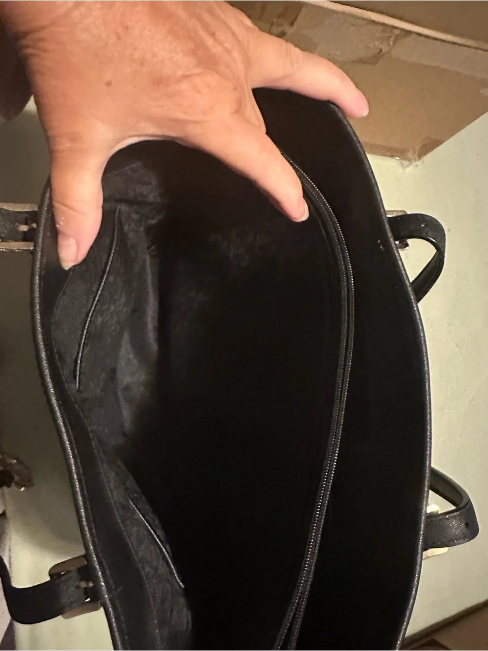 Michael Kors Black Saffiano Tote with Gold MK Charm